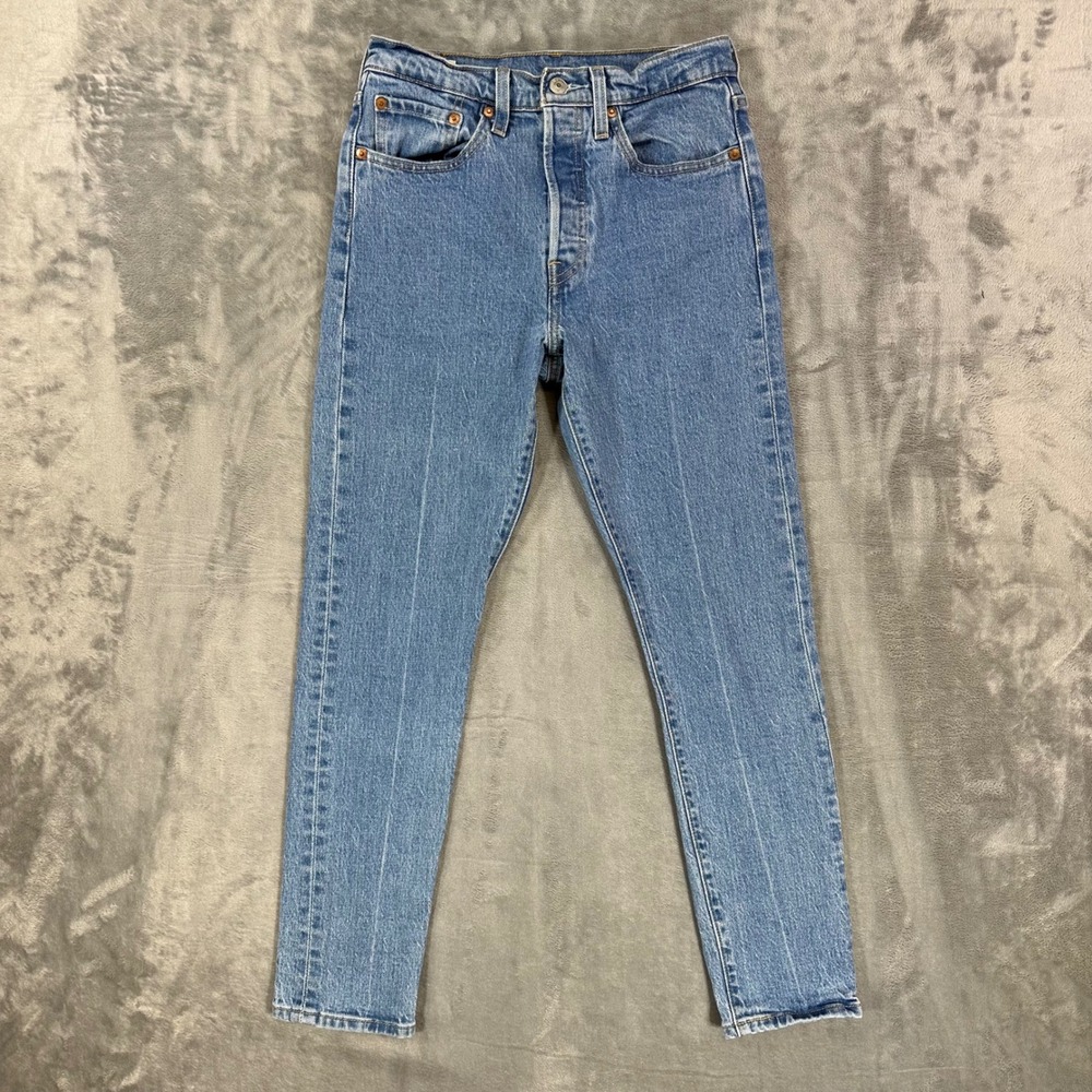 Levi's Premium 501 Skinny Jeans Women's Size 26x26 Blue Light Wash Button Fly